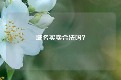 域名买卖合法吗?