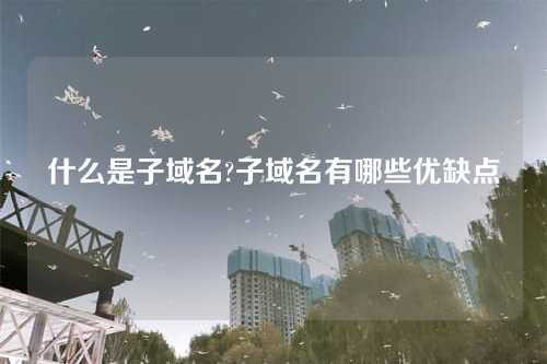 什么是子域名?子域名有哪些优缺点